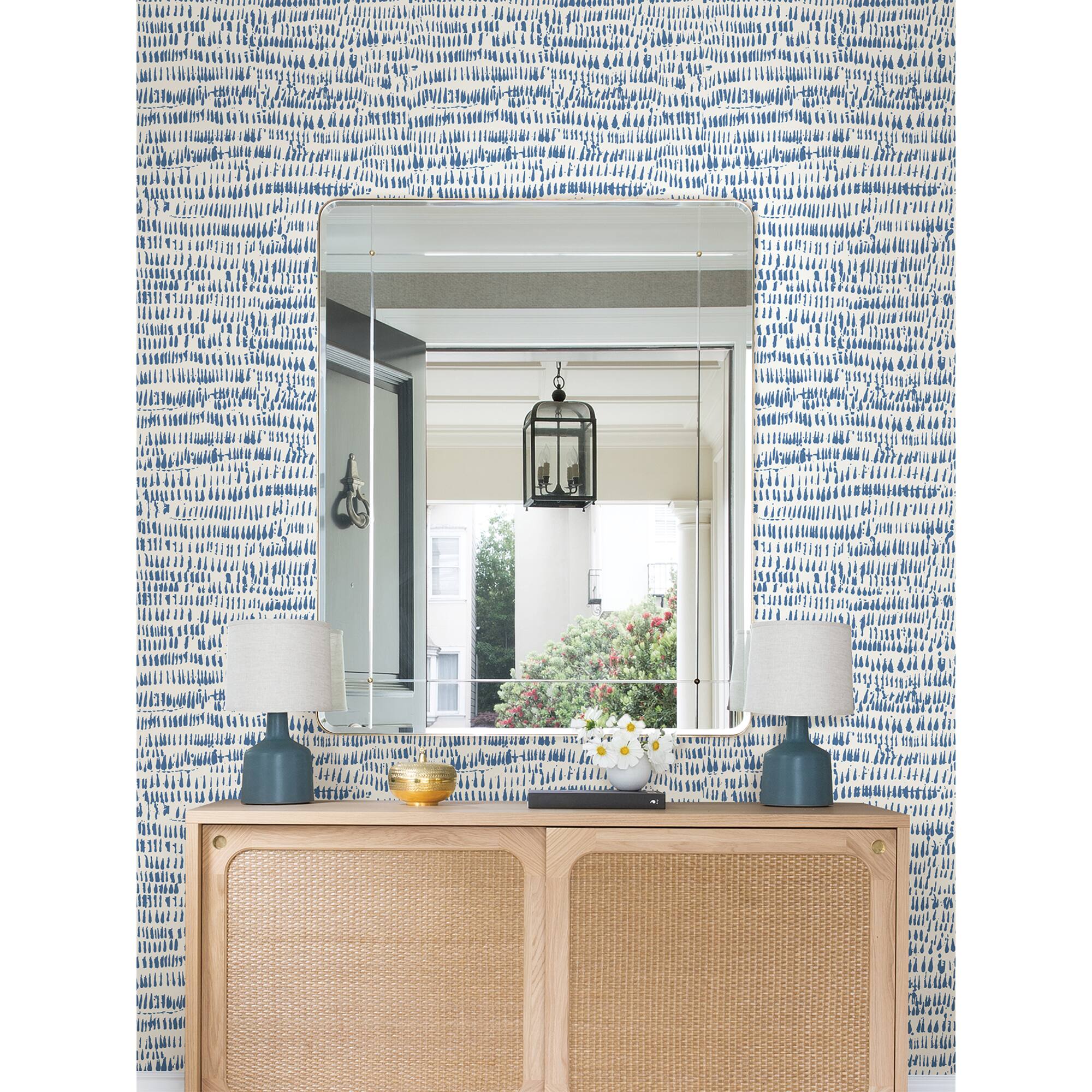 NuWallpaper Blue Kylver Peel & Stick Wallpaper